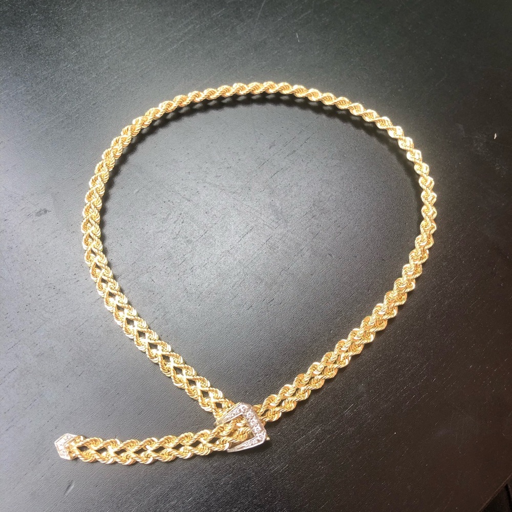 Elegant Women's 14k Gold Rope Necklace
